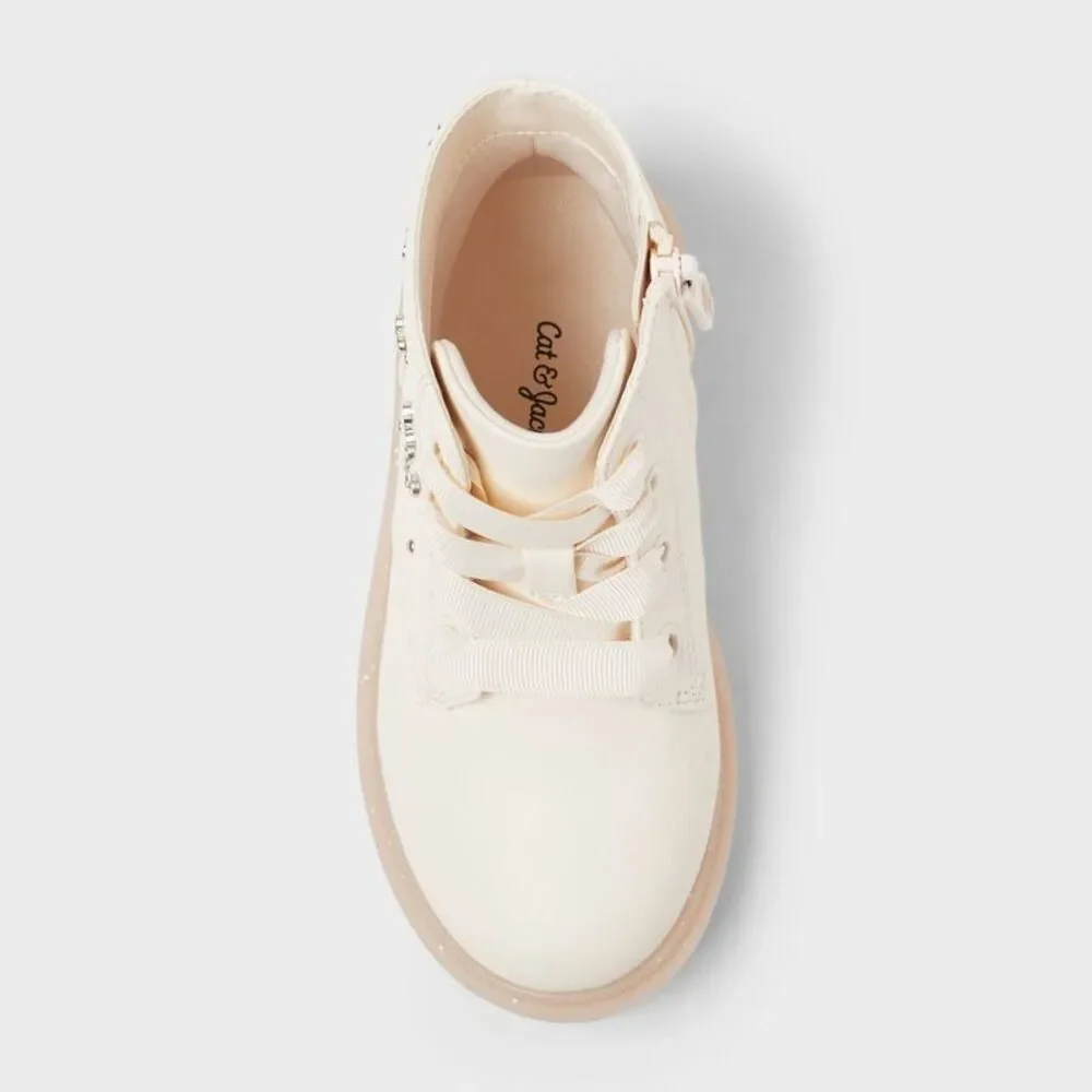 Cat & Jack - Toddler Amaya Lace-Up Combat Boots - Cat & Jack Iv Off-White